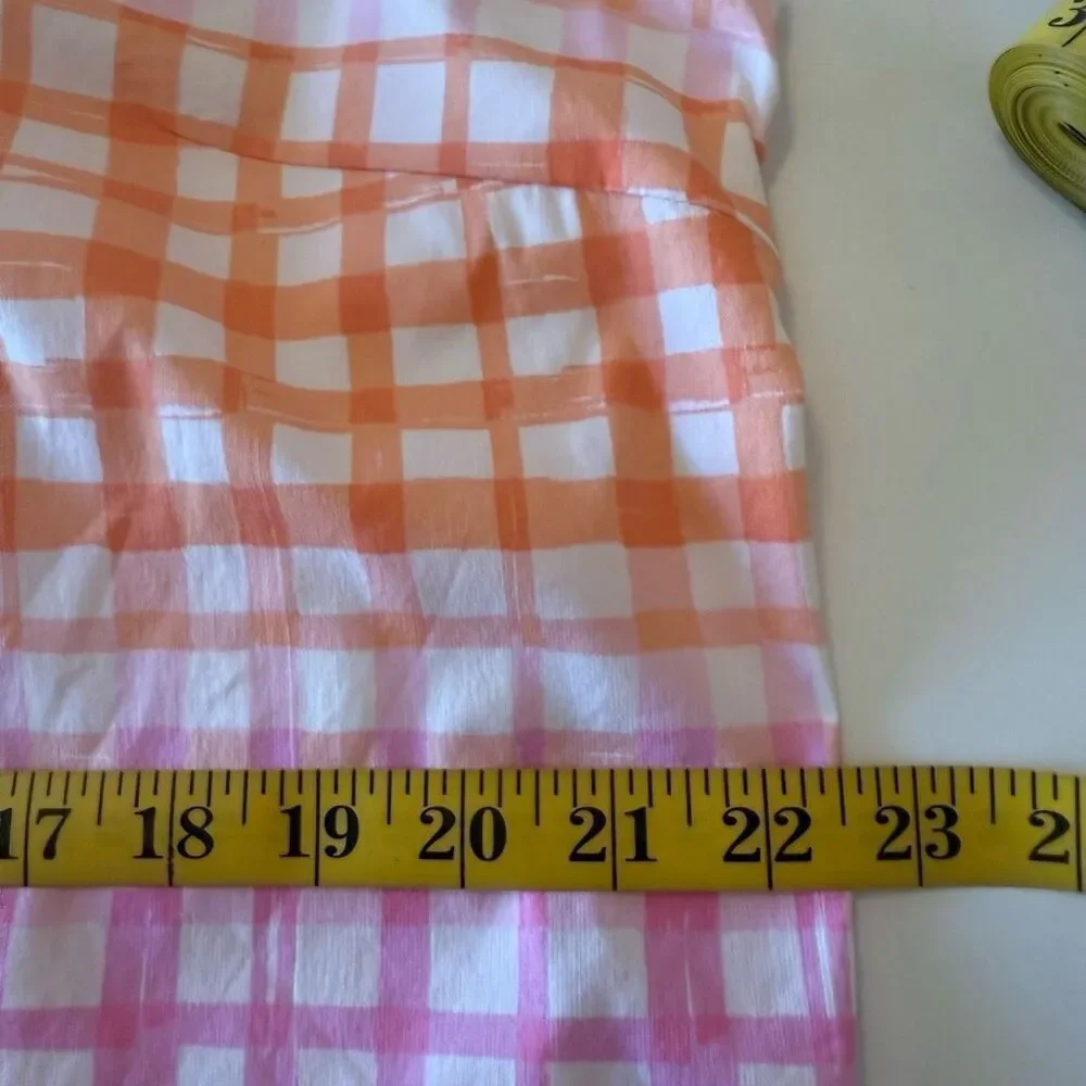 Scoop Bow Back Pastel Plaid Midi Dress Size 22 Soft Girl, Coastal